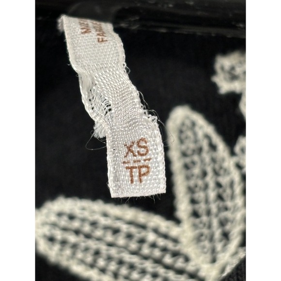 Free People Tunic Top Womens XS Embroidered Boho Lace Up Short Sleeve Blouse - Picture 5 of 9